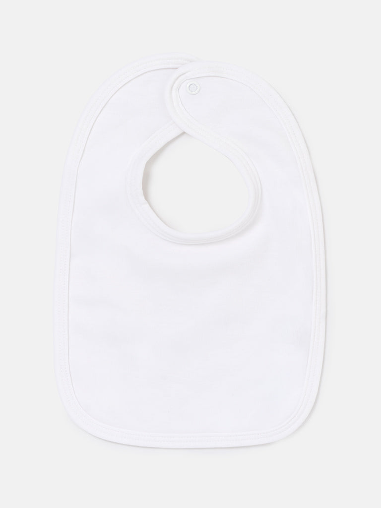 Baby Plain Cotton Bib for Embroidery - White