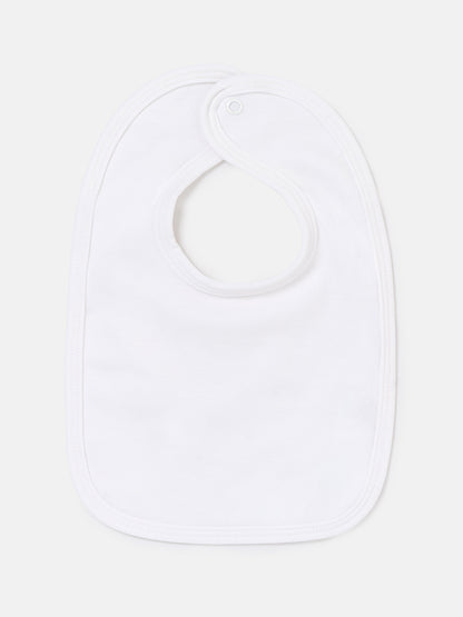 Baby Plain Cotton Bib for Embroidery - White