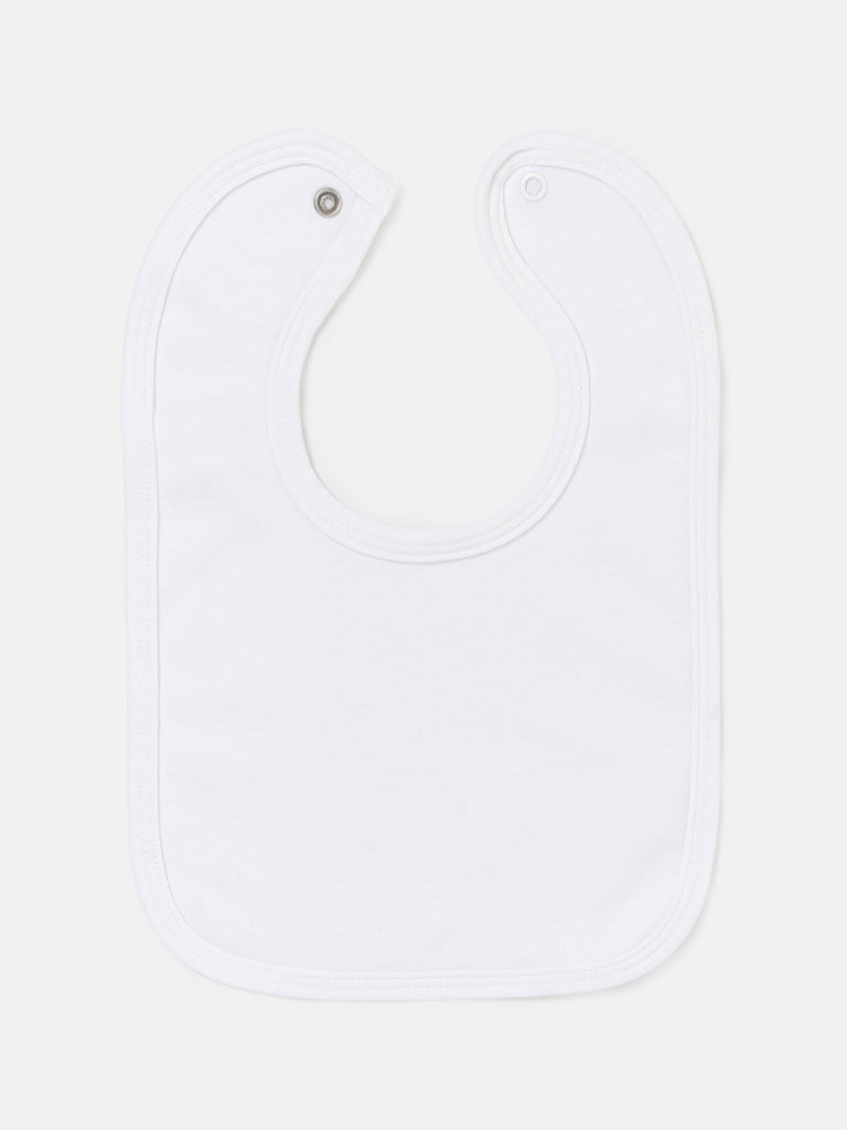 Baby Plain Cotton Bib for Embroidery - White