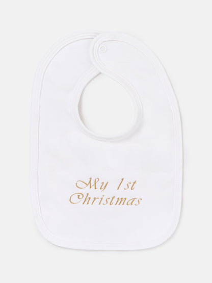 "My First Christmas" Embroidered Cotton Bib - Mixed Pack