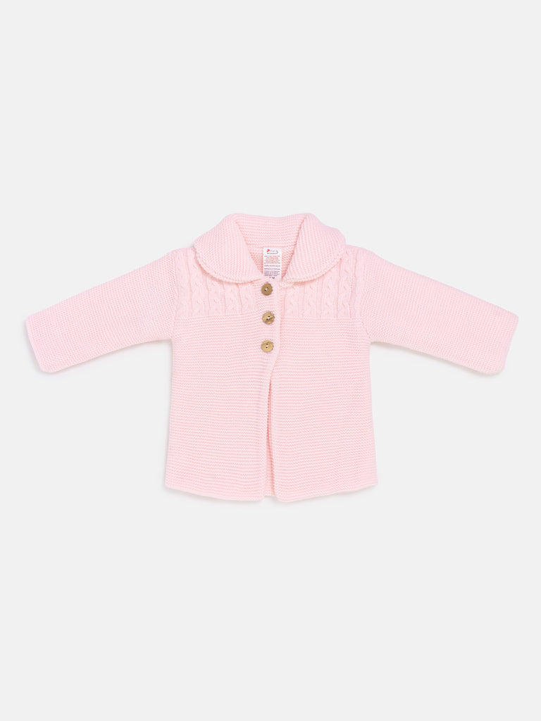 Girl Irene Collection Knitted Coat with Back Bow Baby & Toddler - Baby Pink