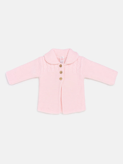 Girl Irene Collection Knitted Coat with Back Bow Baby & Toddler - Baby Pink