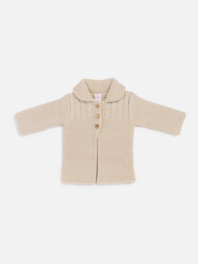 Girl Irene Collection Knitted Coat with Back Bow Baby & Toddler - Beige