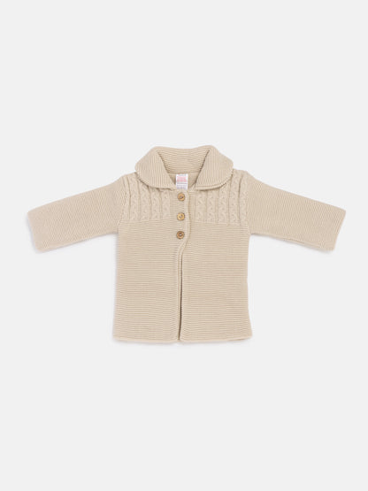 Girl Irene Collection Knitted Coat with Back Bow Baby & Toddler - Beige