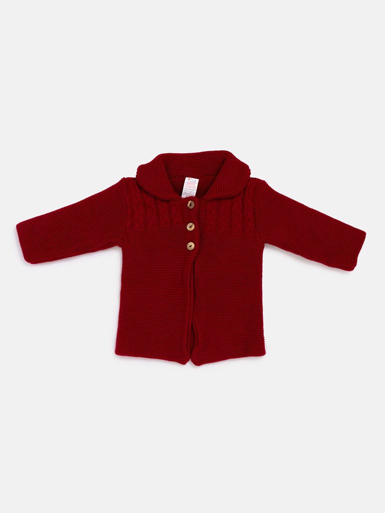 Girl Irene Collection Knitted Coat with Back Bow Baby & Toddler - Red