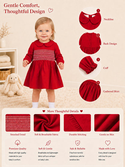 Girl Marissa Collection Smocked Dress Baby & Toddler - Red
