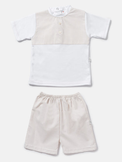 Baby Boy Tiago Collection 2-Piece Set Spanish Romper - Beige