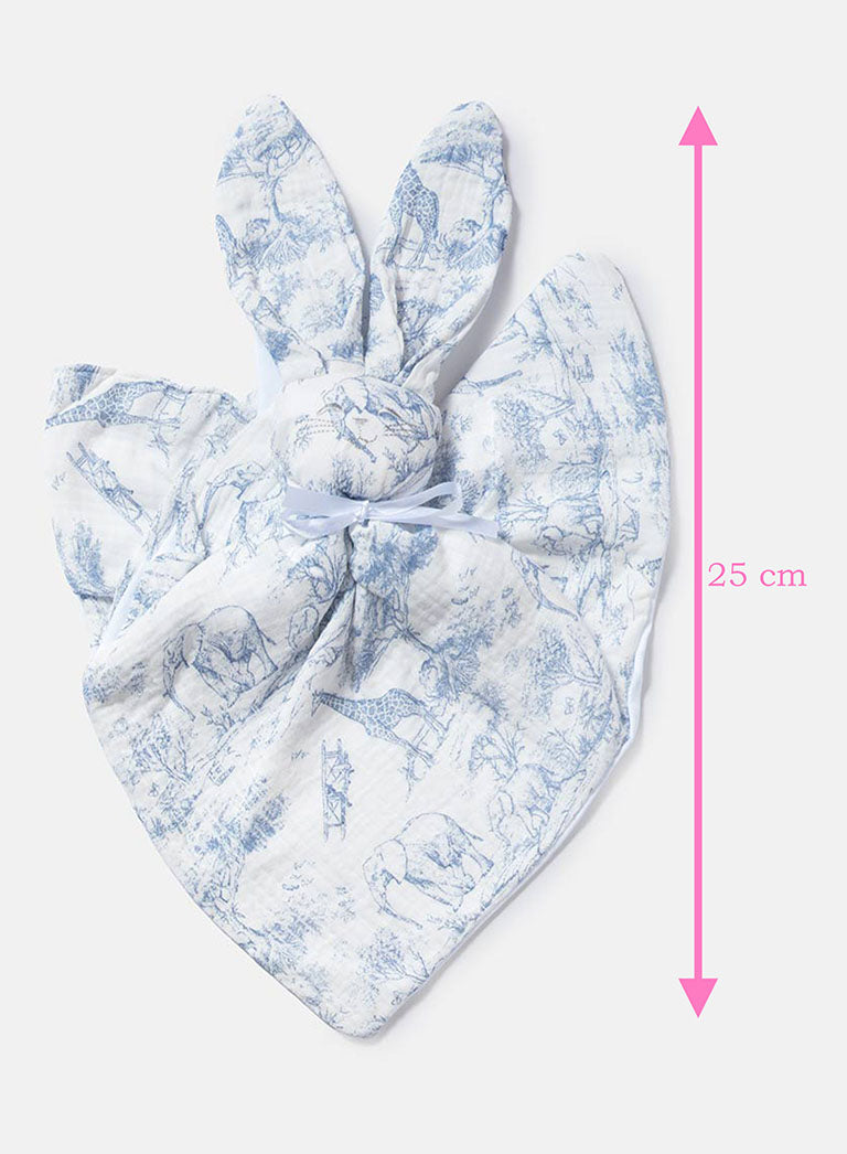 Baby Safari Collection Bunny Comforter - Baby Blue