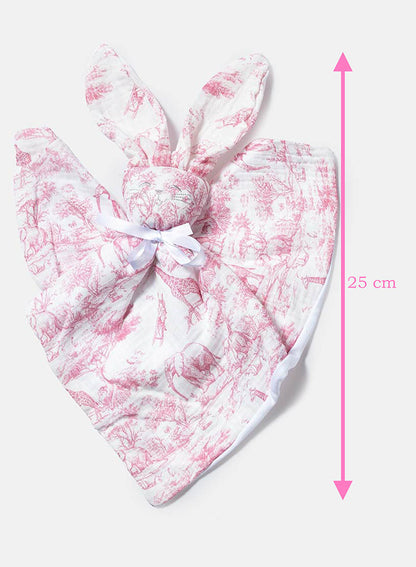 Baby Safari Collection Bunny Comforter - Baby Pink