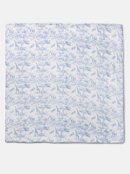 Baby Safari Collection Blanket - Baby Blue