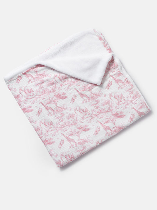 Baby Safari Collection Blanket - Baby Pink