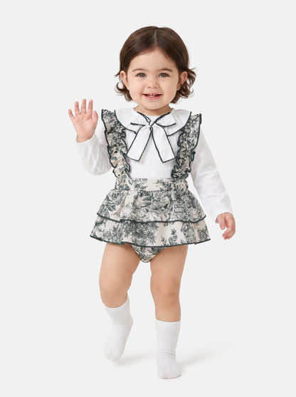Baby Girl Isaura Collection 2-piece Romper Set - Sage Green