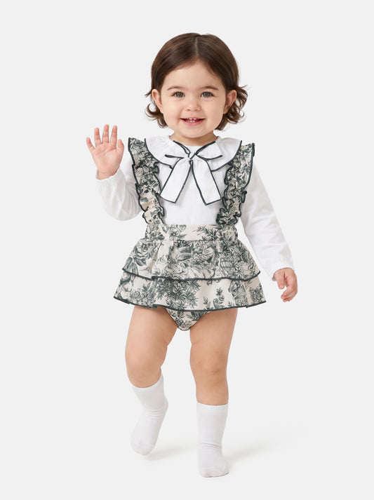 Baby Girl Isaura Collection 2-piece Romper Set - Sage Green