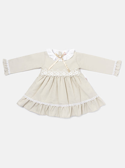 Baby Girl Regina Collection Frilly Dress - Beige