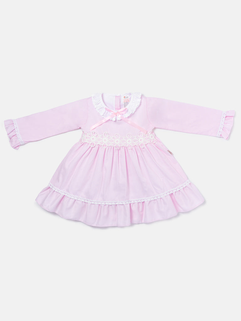 Baby Girl Regina Collection Frilly Dress - Baby Pink