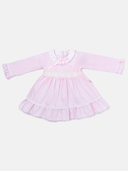 Baby Girl Regina Collection Frilly Dress - Baby Pink