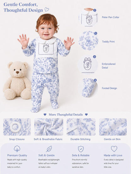 Baby Long-Sleeve 2-Piece Pyjama Set - Teddy Collection - Navy