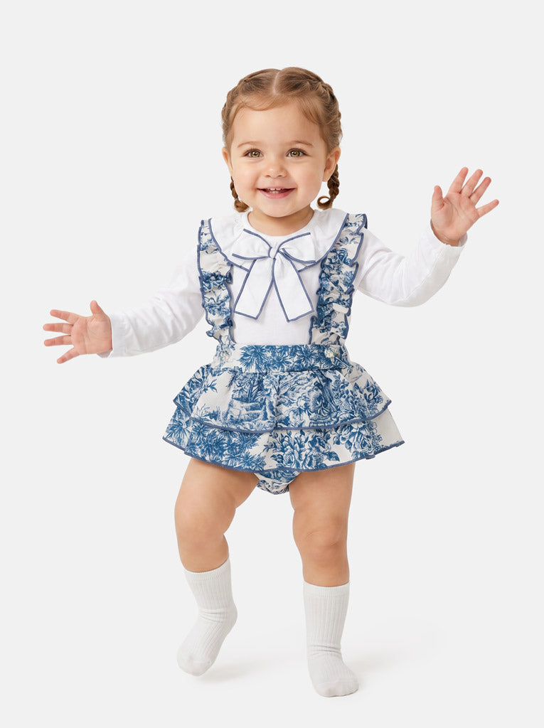 Baby Girl Isaura Collection 2-piece Romper Set - Dusty Blue