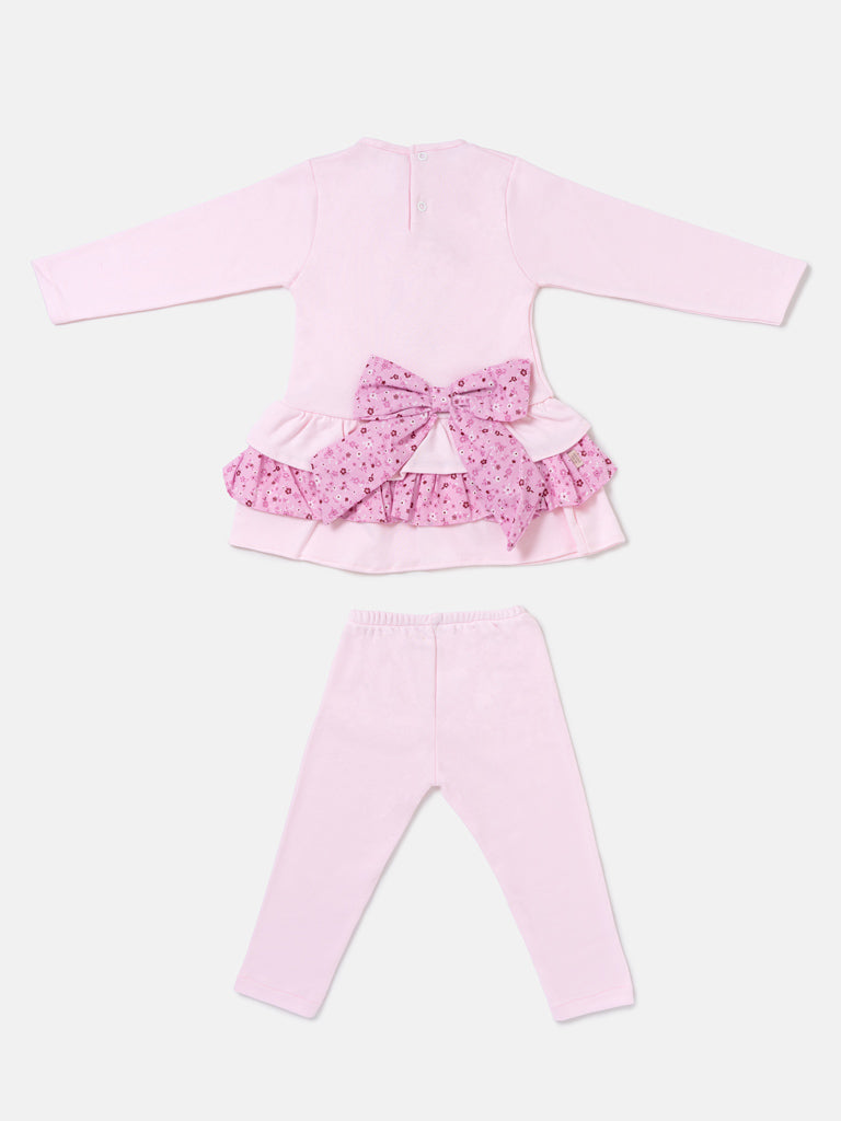 Baby Girl Top & Leggings Set - Teddy Bear Collection - Baby Pink