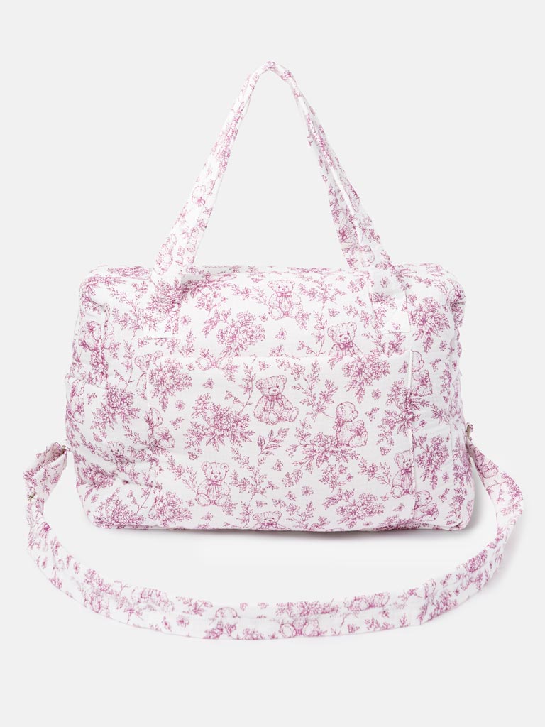 Soft Padded Changing Bag - Teddy Collection - Cherry Red