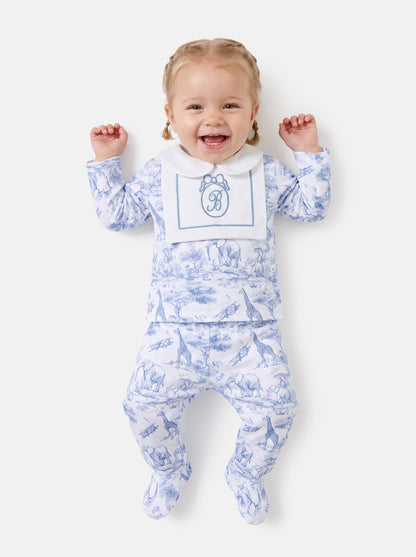Baby Long-Sleeve 2-Piece Pyjama Set - Safari Collection - Baby Blue
