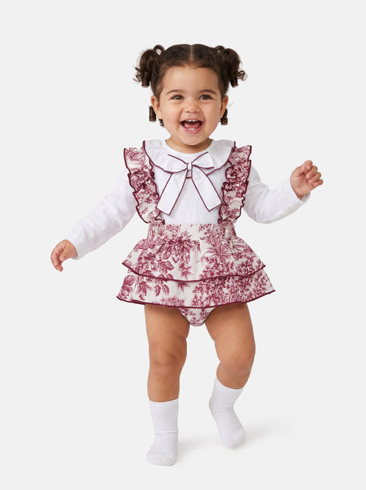 Baby Girl Isaura Collection 2-piece Romper Set - Cherry Red