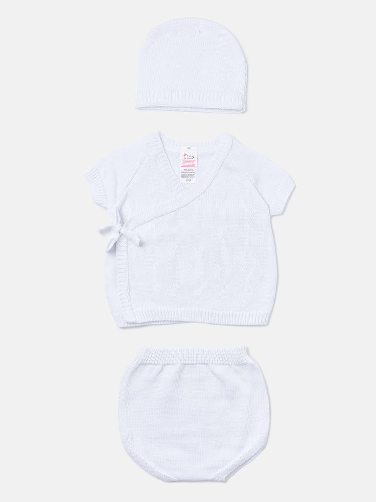 Baby 3-Piece Knitted Set for Embroidery - Off White