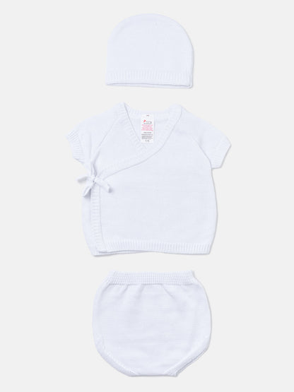 Baby 3-Piece Knitted Set for Embroidery - Off White