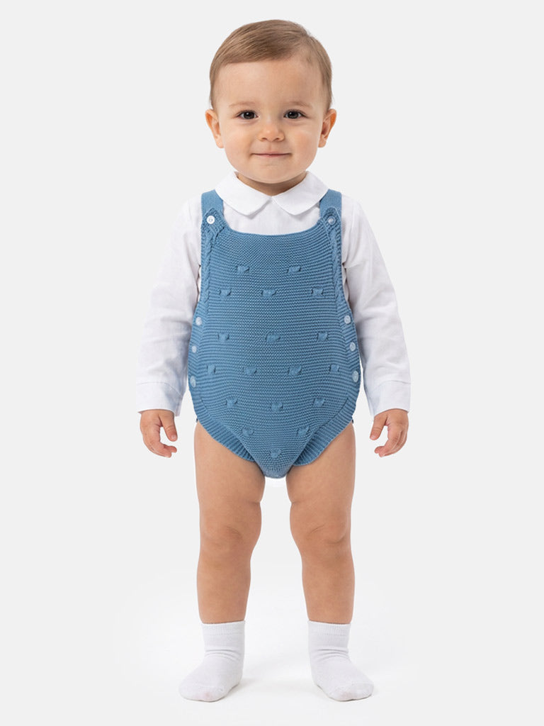 Baby Boy Alberto Collection Knitted 2-Piece Knitted Romper & Shirt Set - Blue
