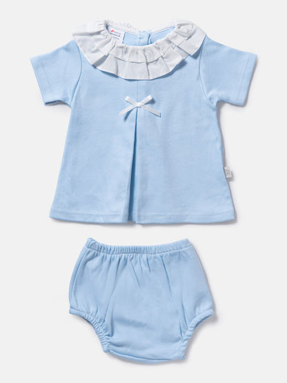 Baby Girl Rosalia Collection 2-Piece Set Spanish Romper - Baby Blue