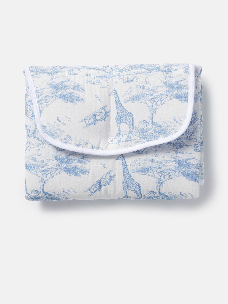 Baby Safari Collection Portable Changing Mat - Baby Blue