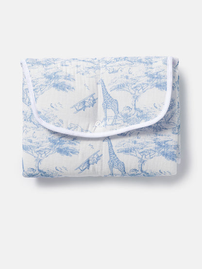 Baby Safari Collection Portable Changing Mat - Baby Blue
