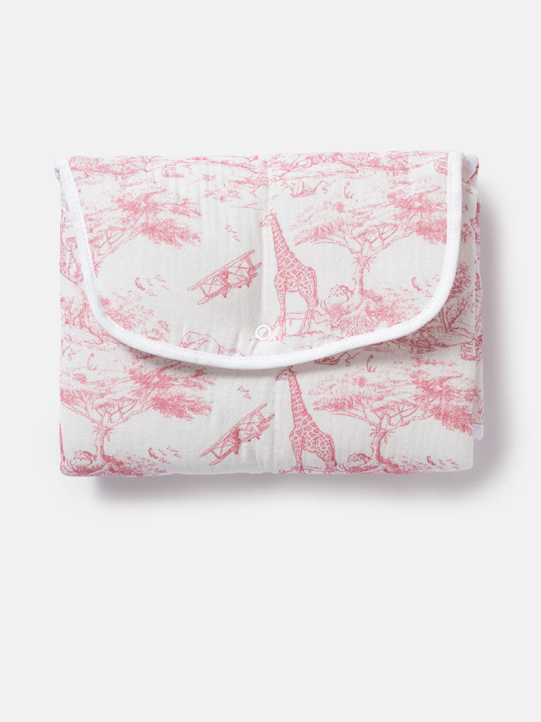 Baby Safari Collection Portable Changing Mat - Baby Pink