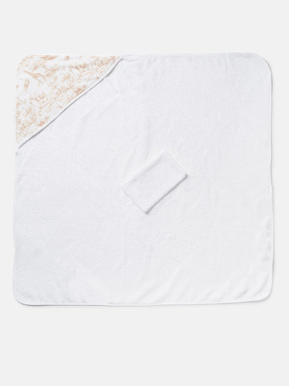 Baby Safari Collection Towel Set with Washcloth - Beige