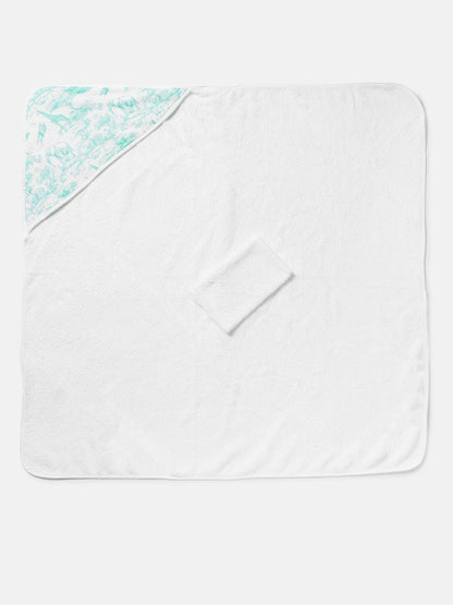 Baby Safari Collection Towel Set with Washcloth - Mint Green