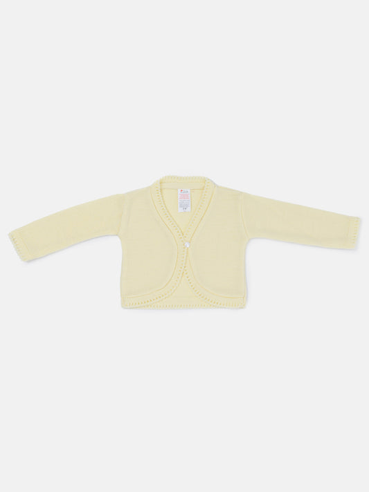 Luxury Baby Girl LONG Bolero with Button - Lemon Yellow