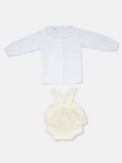 Baby Girl Nerea Collection 2-piece Spanish Knitted Set - Ivory