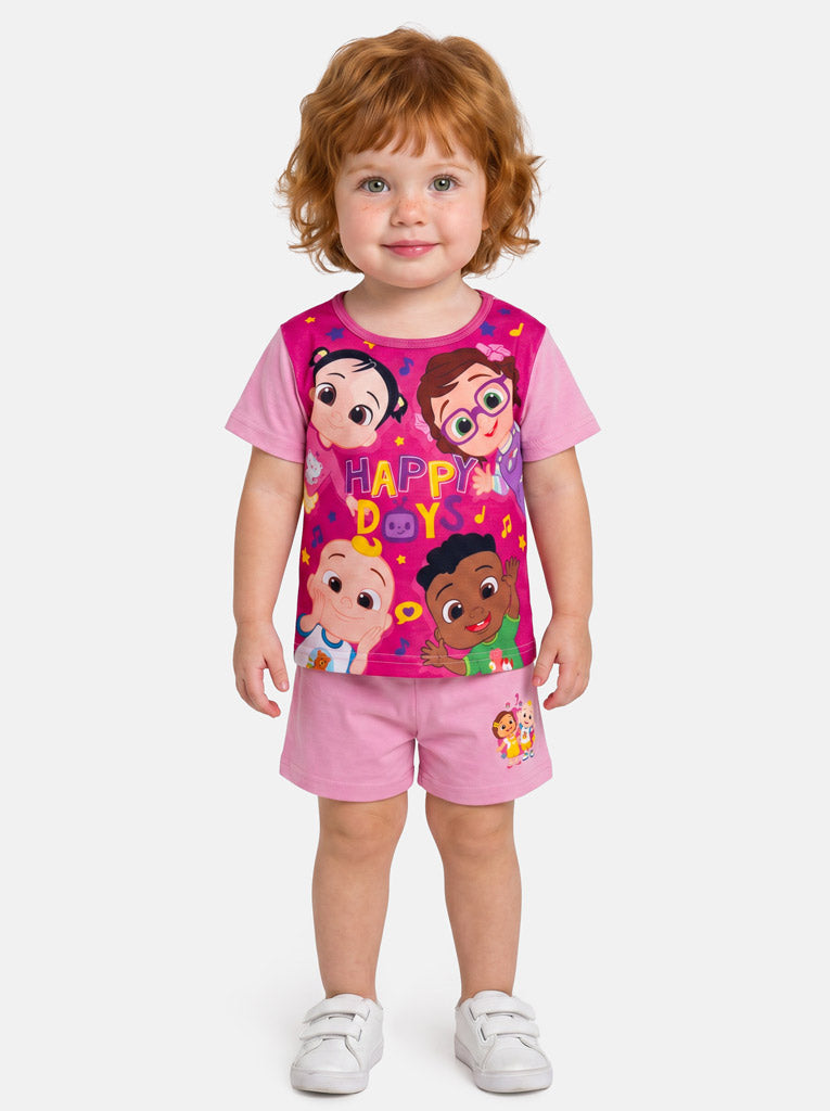 Cocomelon Baby Girl Short Pyjama Set - Pink