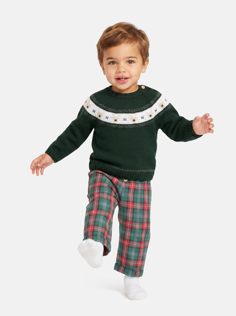 Baby Boy Rudolph Collection Knitted 2-piece Set - Green