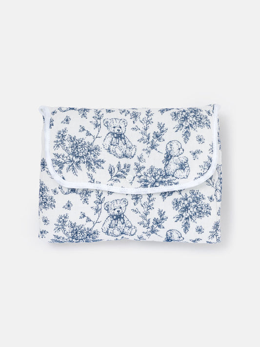 Baby Portable Changing Mat - Teddy Collection - Navy Blue