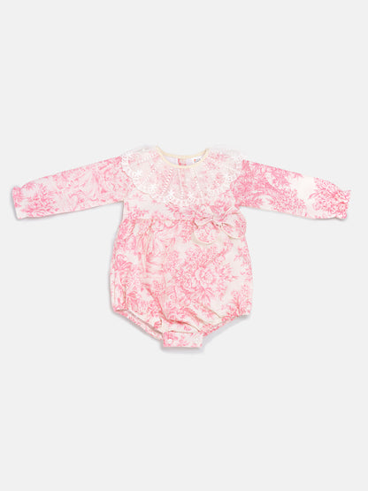 Baby Girl Genoveva Collection Elegant Romper - Pink