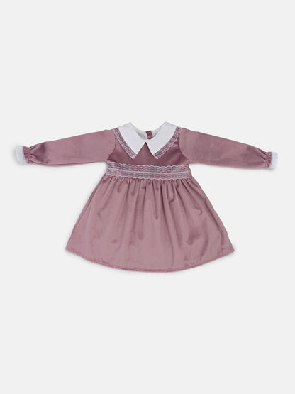 Baby Girl Celeste Collection Velvet Dress - Dusty Pink