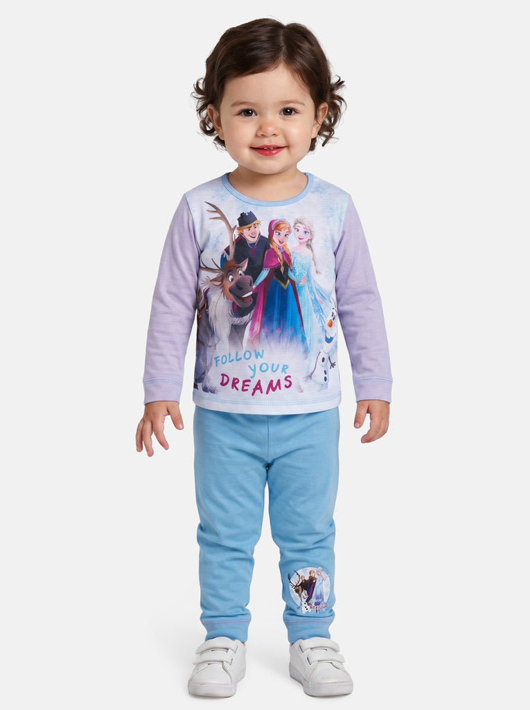 Frozen Baby Girl Long Pyjama Set - Purple & Blue