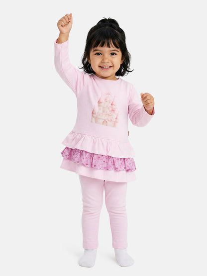 Baby Girl Leggings and Top Set - Castle Collection - Pink