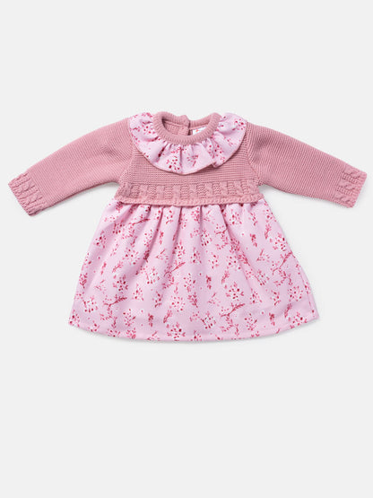 Baby Girl Flores Collection Wildflower Spanish Dress - Dusty Pink