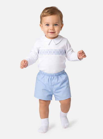 Baby Boy Lucero Collection 2-Piece Smocked Top & Jam Pants Set - Baby Blue