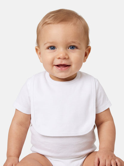 Baby Plain Cotton Bib for Embroidery - White