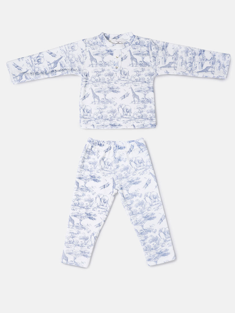 Boy Safari Collection 2-Piece Pyjama Set - Baby Blue