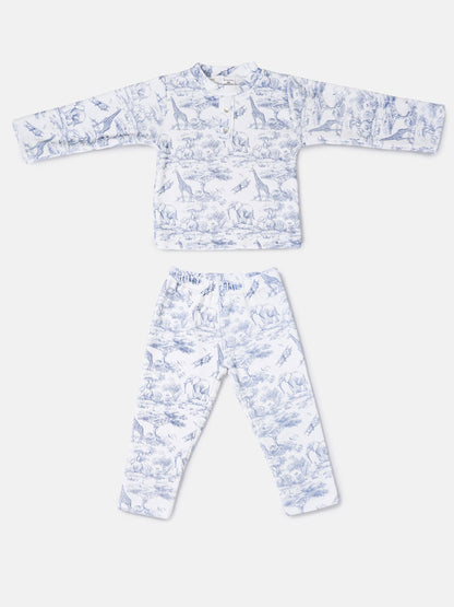 Boy Safari Collection 2-Piece Pyjama Set - Baby Blue