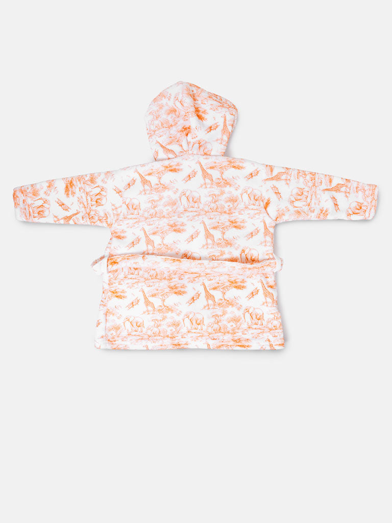 Children's Safari Collection Hooded Bath Robe - Orange